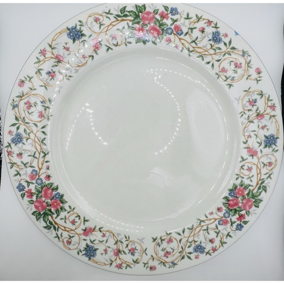 Farberware Other - Farberware Monaco Dinner Plate 11" Fine China Floral Gold Trim White Vintage